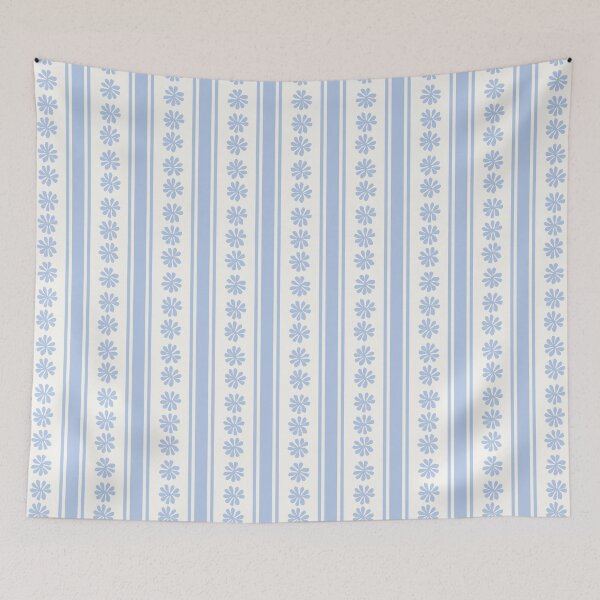 Item preview, VINTAGE CLASSIC SCANDINAVIAN STYLE BOHO STRIPES PASTEL BLUE designed and sold by blomastudios.