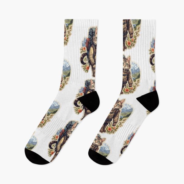 Item preview, Cat Mountain lover with backpack traveler designed and sold by AngelinaBezm.