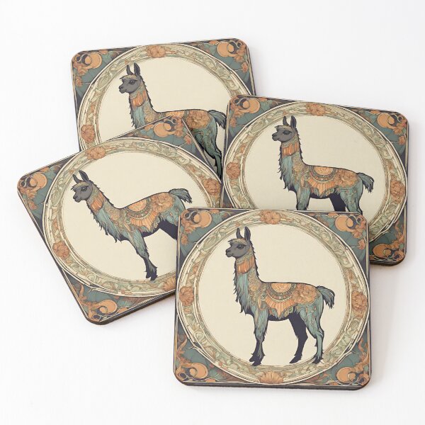 Item preview, Art Nouveau Llama designed and sold by LittleGoblinPrs.