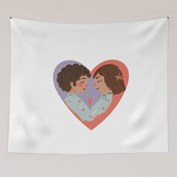 Item preview, Heartfelt Connection: Cute Boy and Girl Illustration, Romantic Gift Ideas, Love Symbol, Valentine's Day Decor designed and sold by HahaHandlesHub.