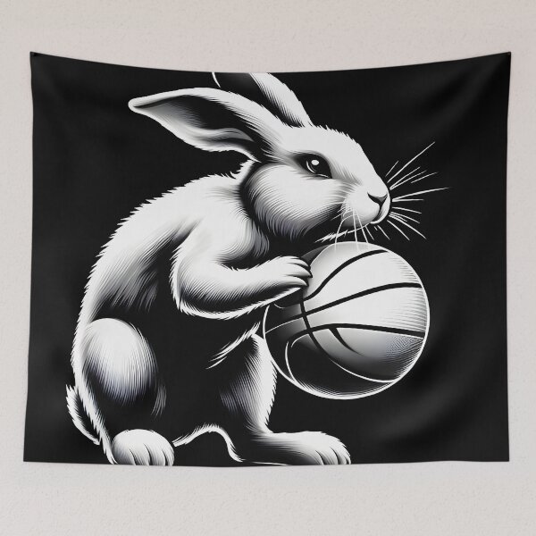 Item preview, Rabbit playing Baketball designed and sold by AlexDesignHub.