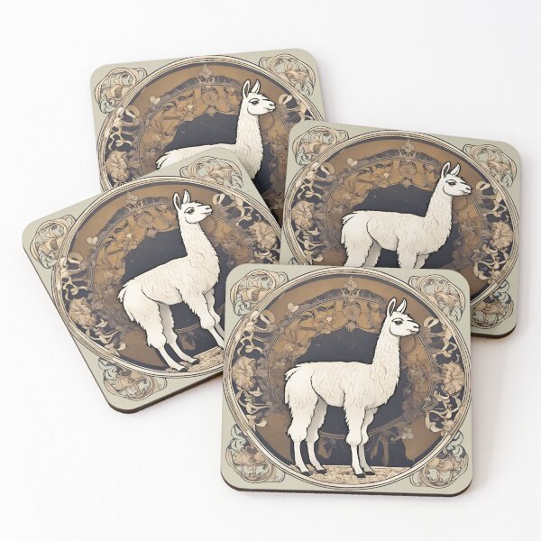 Item preview, Art Nouveau Llama 3 designed and sold by LittleGoblinPrs.