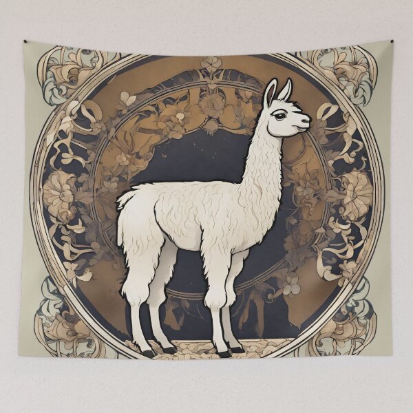 Item preview, Art Nouveau Llama 3 designed and sold by LittleGoblinPrs.
