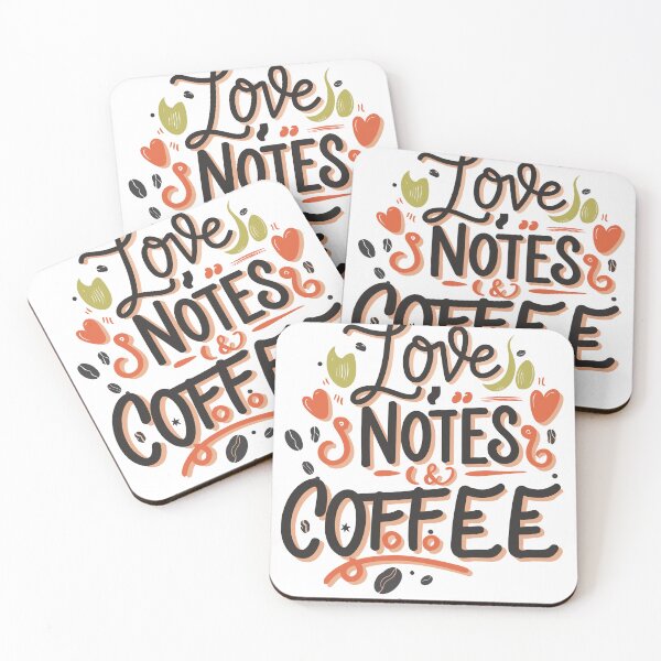 Item preview, Coffee Love: Love Notes & Coffee, Playful Font, Coffee Beans, Heart Decor, Romantic Gift Ideas designed and sold by HahaHandlesHub.