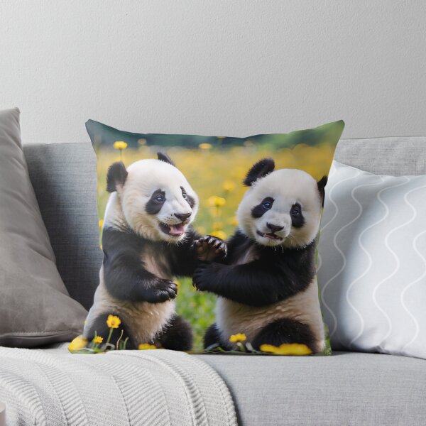 Artikelvorschau, Zwei Pandas auf einer Wiese entworfen und verkauft von Proren.