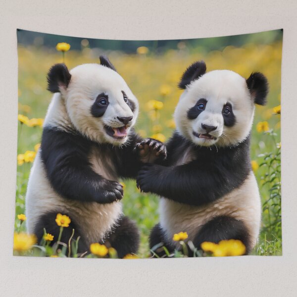 Item preview, Two pandas in a meadow designed and sold by Proren.