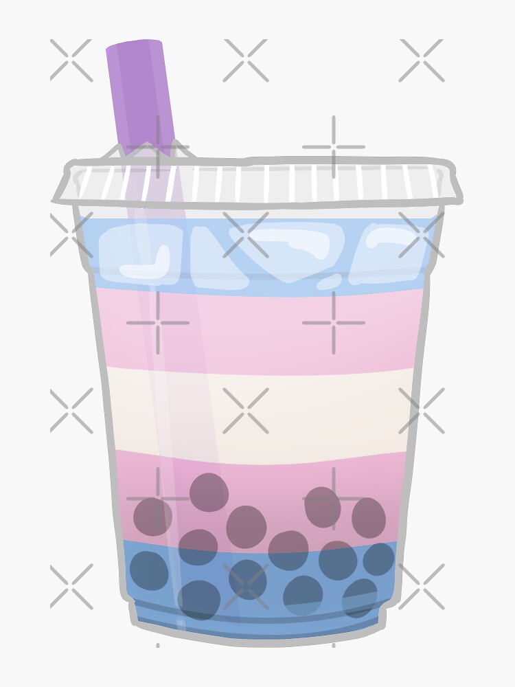 "Pride Boba Tea - Trans" Sticker by piratical | Redbubble
