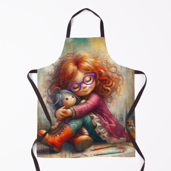 Item preview, Embrace of Imagination - Whimsical Child and Doll Illustration designed and sold by Very Peculiar.