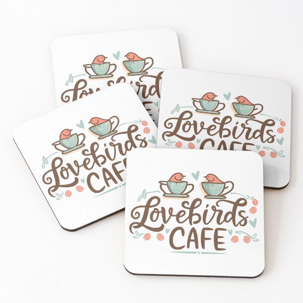 Item preview, Lovebirds Cafe: Romantic Bird Couple in Teacup, Heart and Coffee Bean Decor, Whimsical Love Illustration designed and sold by HahaHandlesHub.