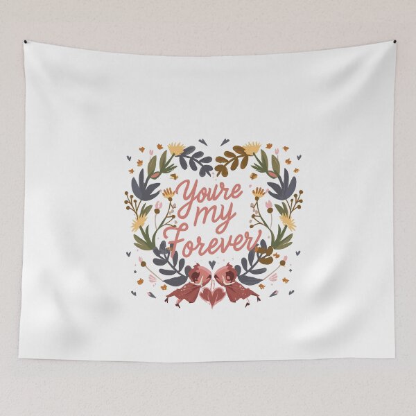 Item preview, You're My Forever: Romantic Floral Heart Wreath Couple Gift Ideas designed and sold by HahaHandlesHub.