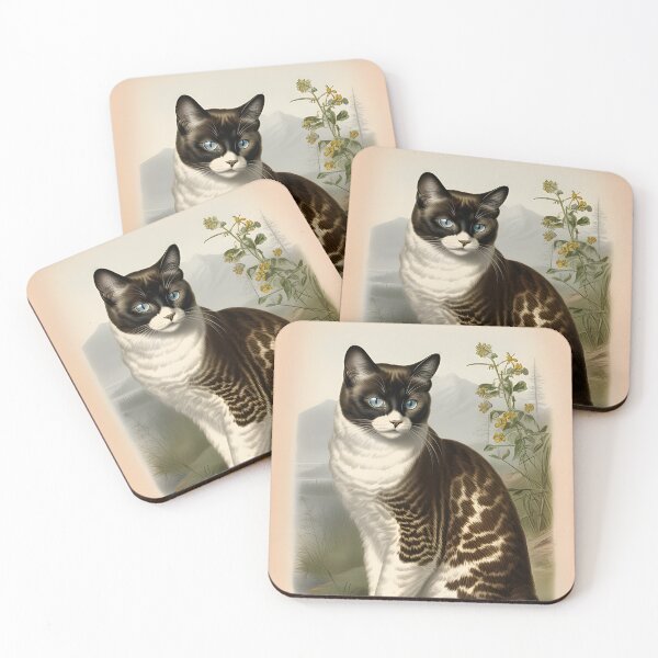 Item preview, Snowshoe Cat Vintage Illustration designed and sold by Chardo55.