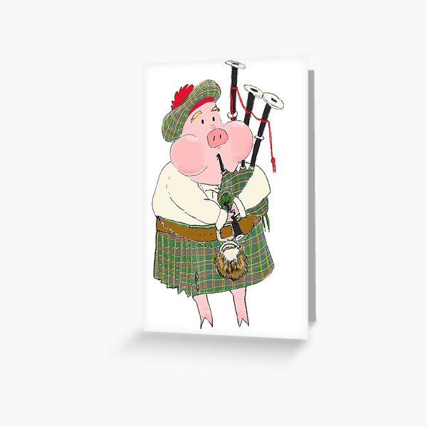 Bagpipe Pig Greeting Card