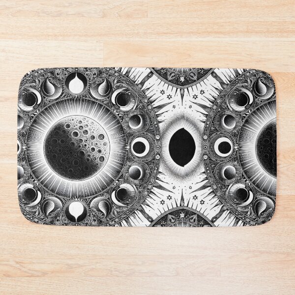 Item preview, Circular Black and White Cosmic Eclipse Pattern designed and sold by nagol10h.
