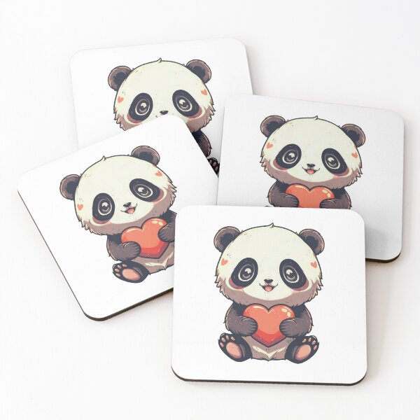 Item preview, Cute Anime Panda Bear and Heart designed and sold by culturageekstor.
