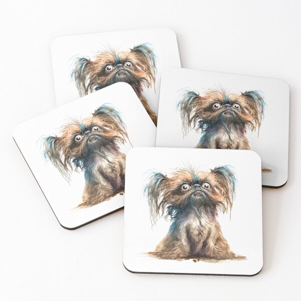 Item preview, Fluffy Brussels Griffon, Small Funny Dog designed and sold by MoonFoxDesign.