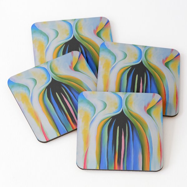 Item preview, Georgia O'Keeffe - Gray line with black, blue, and yellow designed and sold by 4syntart.