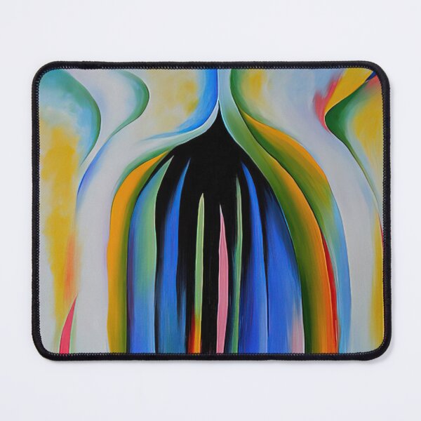 Item preview, Georgia O'Keeffe - Gray line with black, blue, and yellow designed and sold by 4syntart.