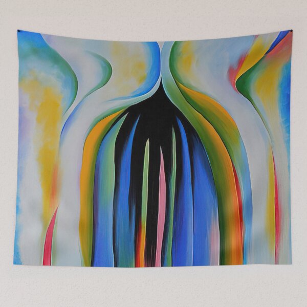Item preview, Georgia O'Keeffe - Gray line with black, blue, and yellow designed and sold by 4syntart.