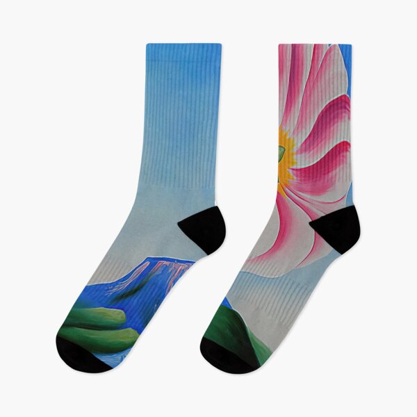 Artikelvorschau, Georgia O'Keeffe - Hollyhock Pink mit Pedernal entworfen und verkauft von 4syntart.