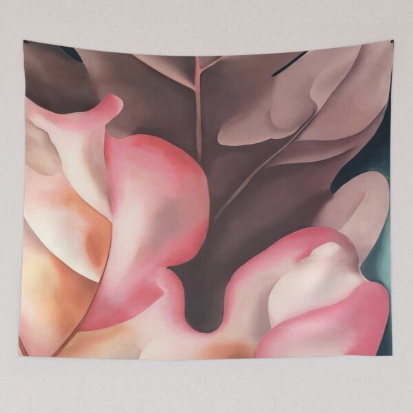 Item preview, Georgia O'Keeffe - Oak Leaves Pink and Grey designed and sold by 4syntart.