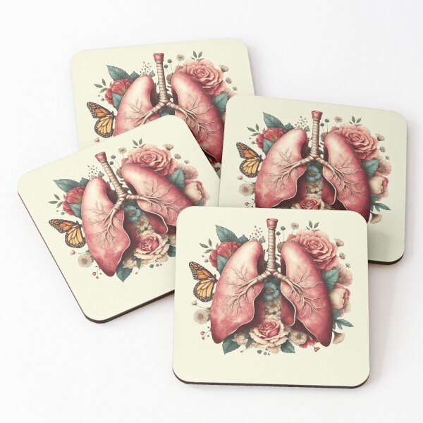 Item preview, lungs cancer awareness, bloom roses floral, anatomy, watercolor designed and sold by Collagedream.