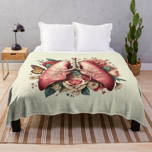 Item preview, lungs cancer awareness, bloom roses floral, anatomy, watercolor designed and sold by Collagedream.