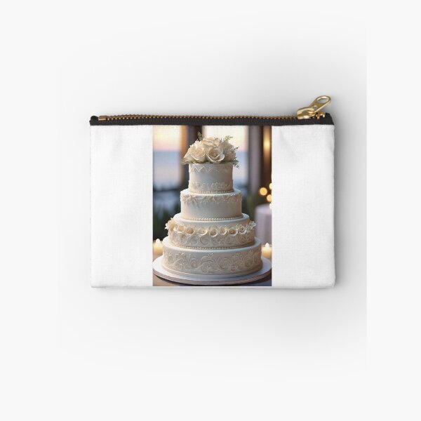 Item preview, Elegant White Wedding Cake With White Roses designed and sold by JoyPhotoArt.
