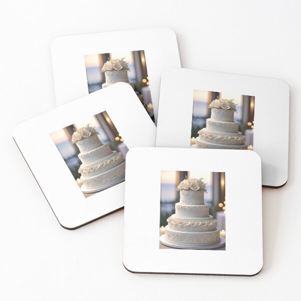 Item preview, Elegant White Wedding Cake With White Roses designed and sold by JoyPhotoArt.