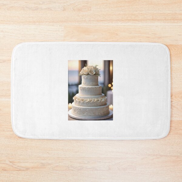 Item preview, Elegant White Wedding Cake With White Roses designed and sold by JoyPhotoArt.