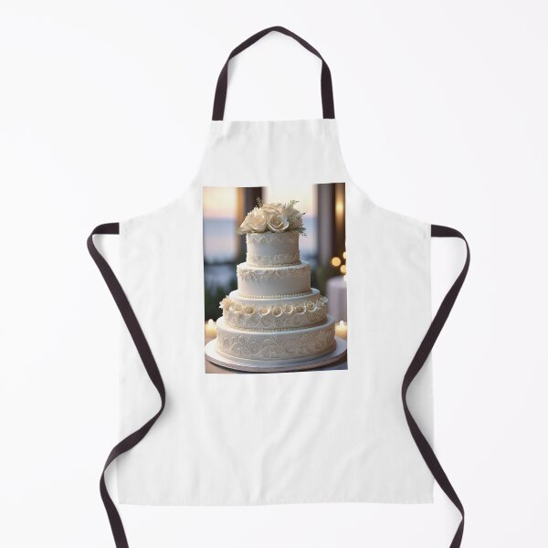 Item preview, Elegant White Wedding Cake With White Roses designed and sold by JoyPhotoArt.