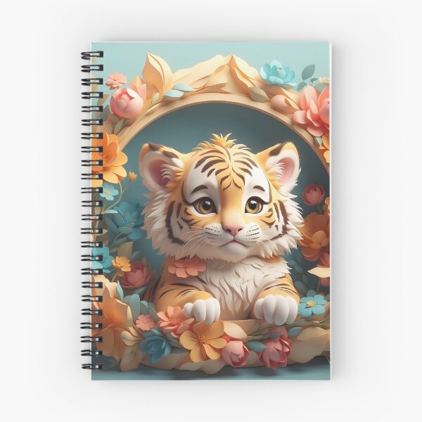 Aperçu de l'œuvre Adorable tigre aux accents floraux créée et vendue par Neranchara.