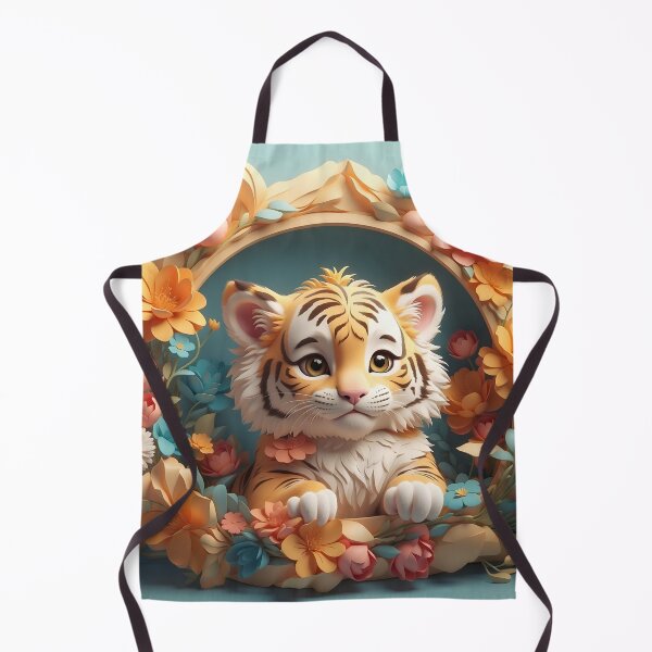 Item preview, Adorable Tiger with Floral Accents designed and sold by Neranchara.