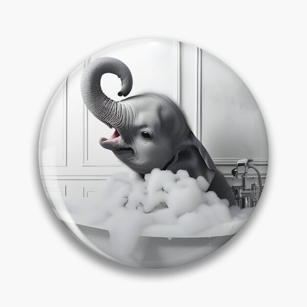 Item preview, Elephant Art | Bathroom Art Print | Elephant Photo | Happy Elephant in Tub Printable Wall Art designed and sold by iooii.
