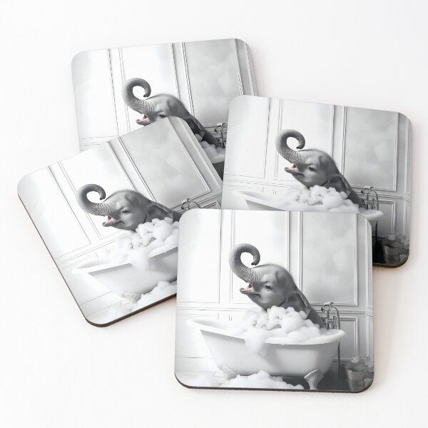 Item preview, Elephant Art | Bathroom Art Print | Elephant Photo | Happy Elephant in Tub Printable Wall Art designed and sold by iooii.