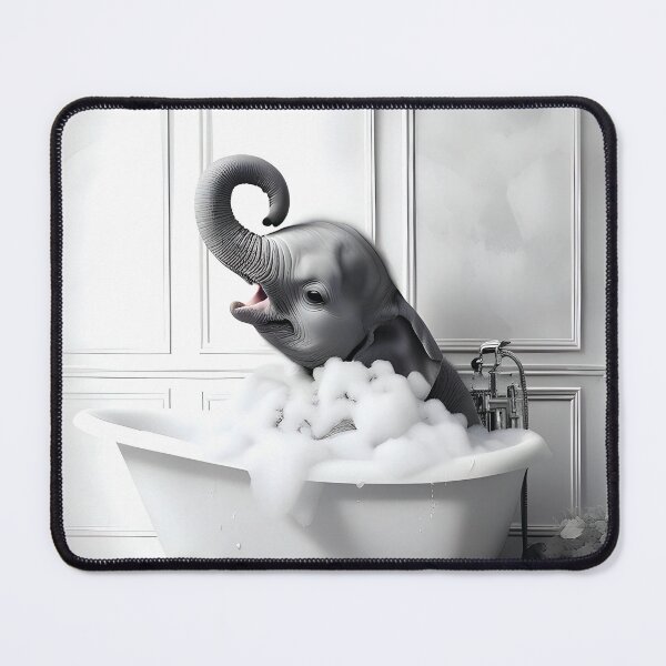 Item preview, Elephant Art | Bathroom Art Print | Elephant Photo | Happy Elephant in Tub Printable Wall Art designed and sold by iooii.