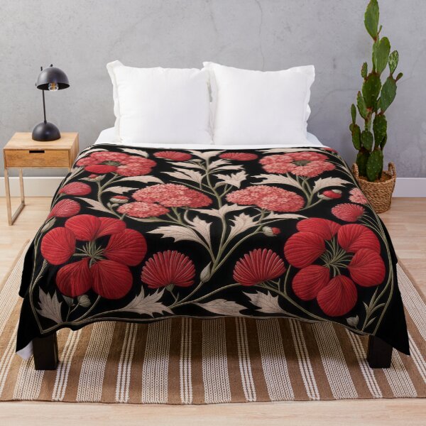 Item preview, Art Nouveau Floral Pattern Collection #1 - Red Hydrangeas #6 designed and sold by elektronen.