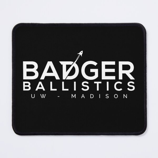 Item preview, Badger Ballistics Name Logo (White/Black) designed and sold by AIAA-UW-Madison.