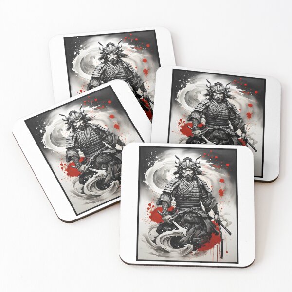 Item preview, Japanese Samurai Warrrior set against an abstract background designed and sold by Fabian Gonzalez.