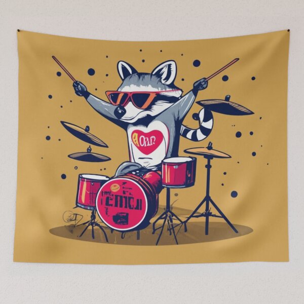 Item preview, Raccon Drummer designed and sold by AImonk.