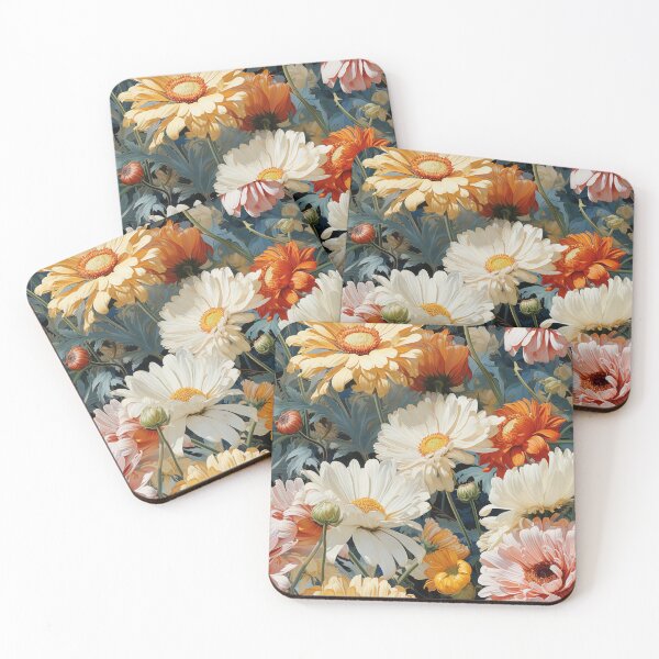 Item preview, Gerbera Tile 13: Radiating Sunshine Smiles in Green-Cladded Sunbeam Fields of Joy designed and sold by TheBrainArt.