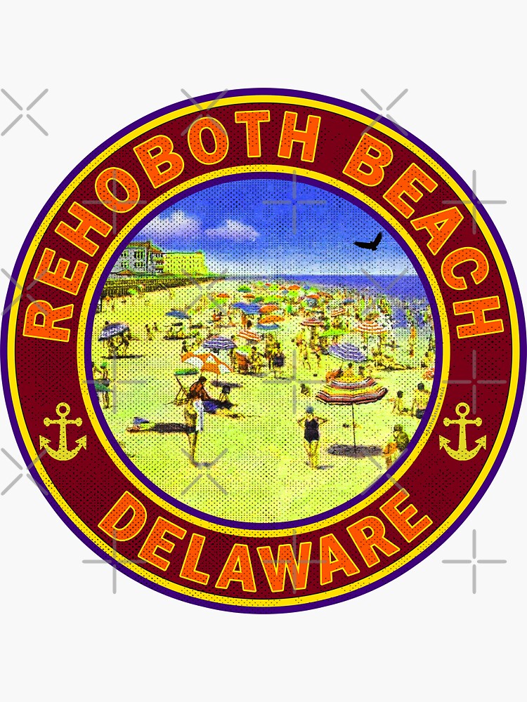"Rehoboth Beach Delaware Vintage Travel Vacation" Sticker for Sale by