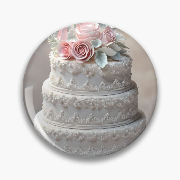 Item preview, Elegant Wedding Cake With Pink Roses designed and sold by JoyPhotoArt.