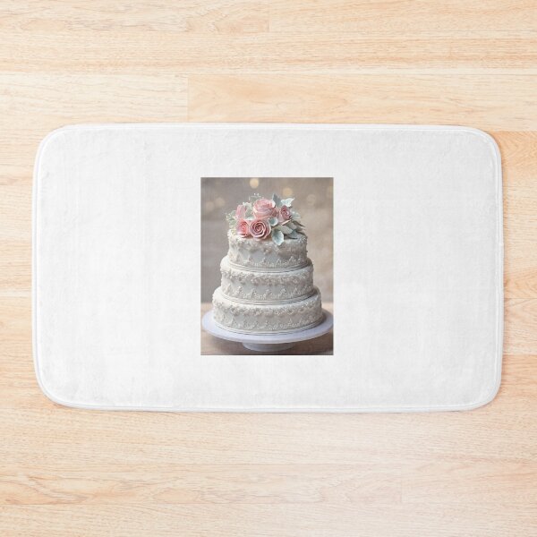 Item preview, Elegant Wedding Cake With Pink Roses designed and sold by JoyPhotoArt.