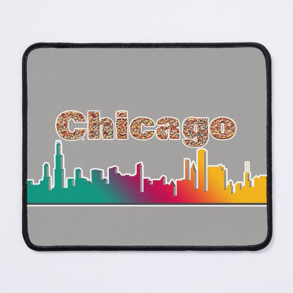 Item preview, Colorful Chicago Skyline with Deep Dish Pizza Lettering designed and sold by shutterrudder.