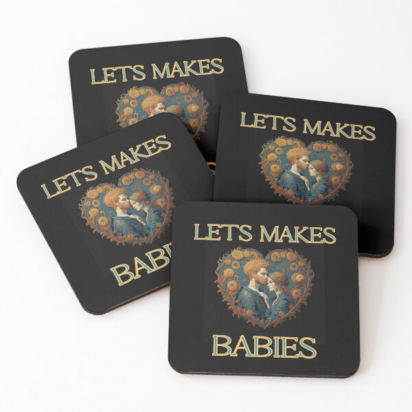 Item preview, Lets makes babies  heart with lovers in van Gogh style cute valentines gifts designed and sold by thankful-loco.