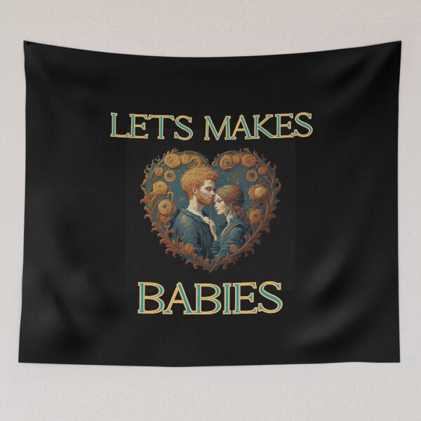 Item preview, Lets makes babies  heart with lovers in van Gogh style cute valentines gifts designed and sold by thankful-loco.