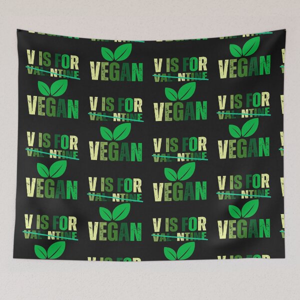Item preview, V is for Vegan ,Vegan valentine day designed and sold by erozzz.