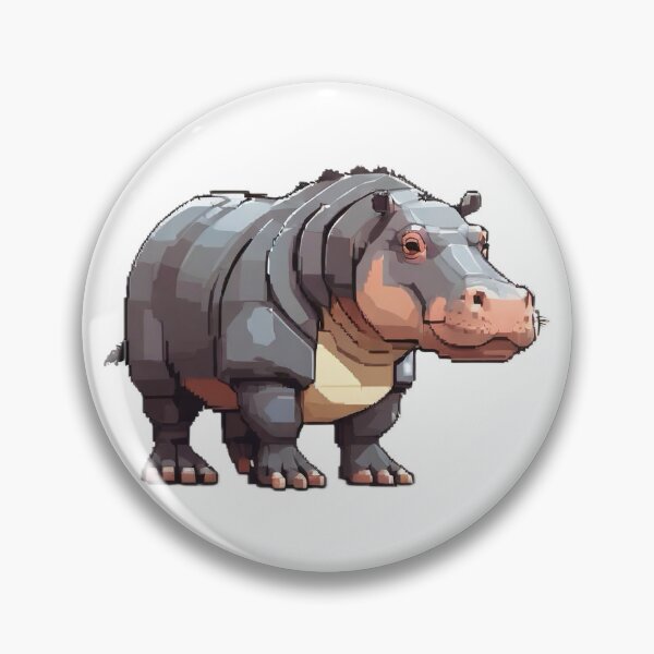 Item preview, Big Hippo - Pixel Art designed and sold by pinksunsets.