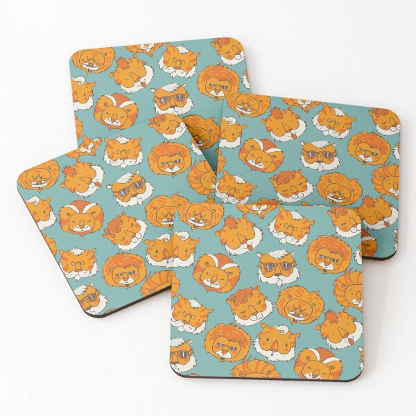 Item preview, Cute Lion and Tigers Orange and Teal Pattern designed and sold by dreamlara.