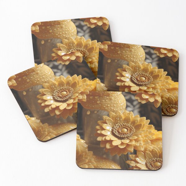 Item preview, Gerbera Tile 20: Radiating Sunshine Smiles in Green-Cladded Sunbeam Fields of Joy designed and sold by TheBrainArt.